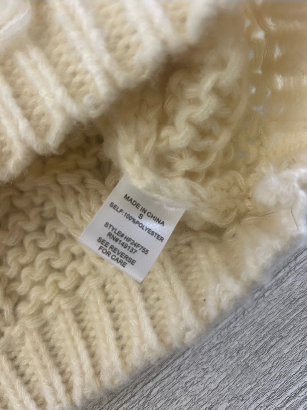 12th Tribe Cream Chunky Bow and Cable Knit Cropped Crewneck Sweater Small - Picture 6 of 9